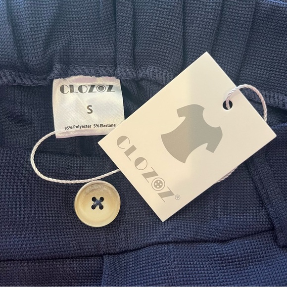 🌸NWT CLOZOZ NAVY BLIE LIGHTWEIGHT HIGH WAISTED WIDE LEG PANT SIZE SMALL🌸 - Picture 5 of 5